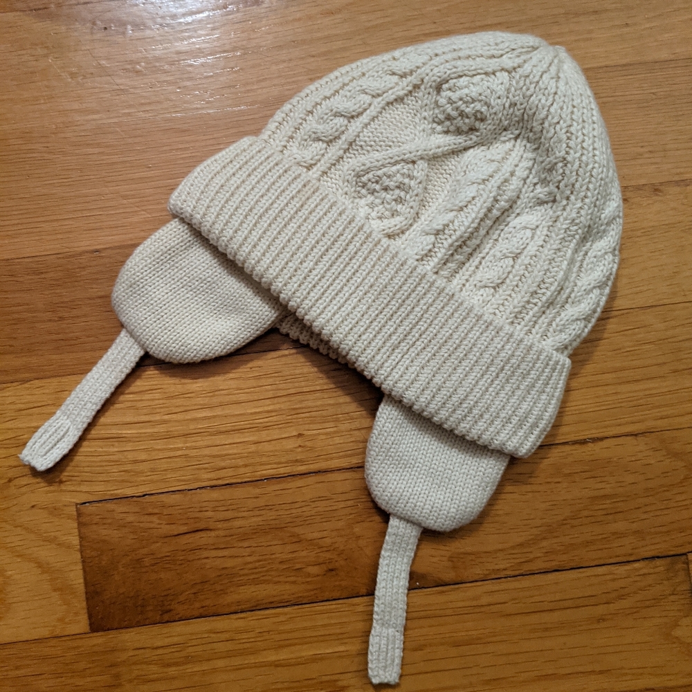 Ivory Baby Gap Cable Kit Hat